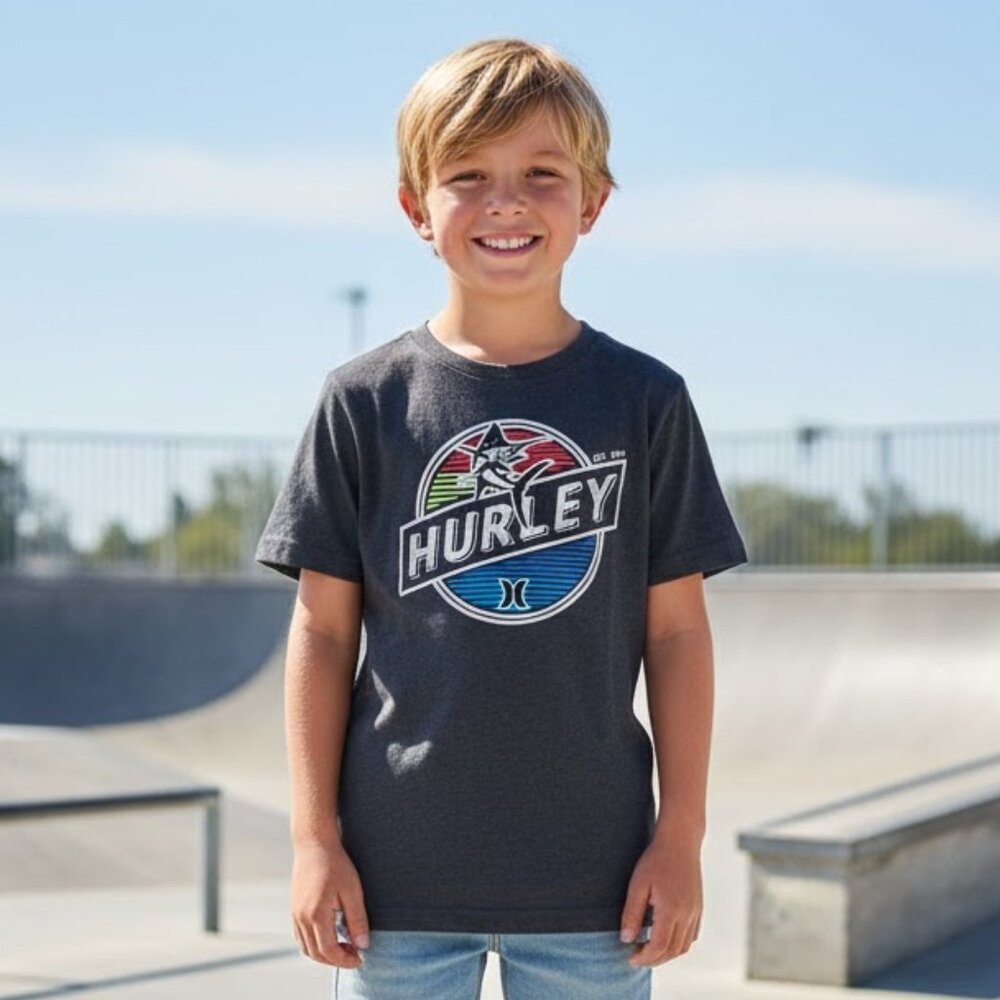 Hurley Boys Graphic T-Shirt Size 10/12 – EST. 1999 Surf Logo